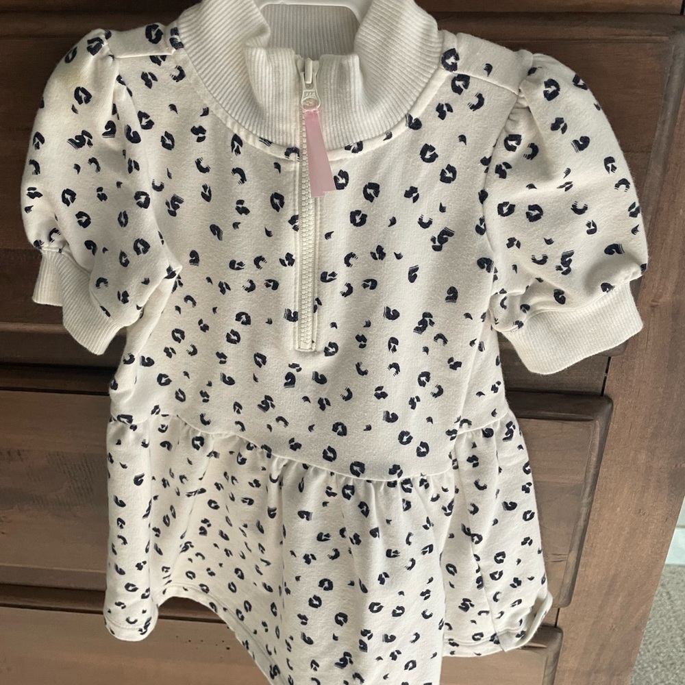 Leopard Print Baby Dress with Zip Collar Janie & Jack 6-12 months